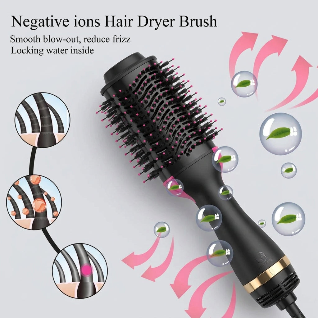 Close-up promotional illustration of One Step Hot Air Brush bristles