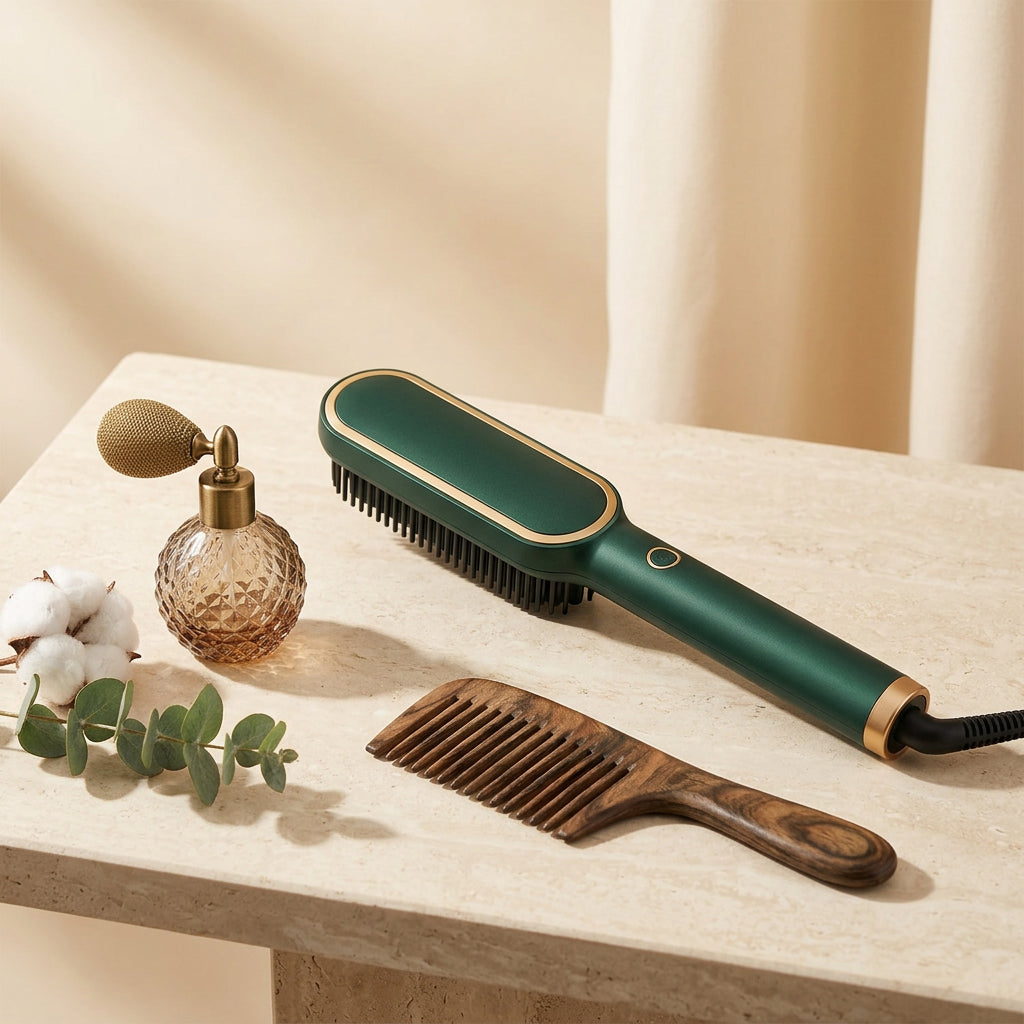 2 in 1 Hair Straightener Brush and Styling Comb