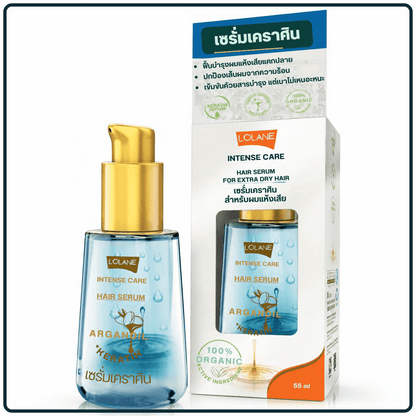 Lolane Intense Care Hair Serum 55 ml bottle and box on white background