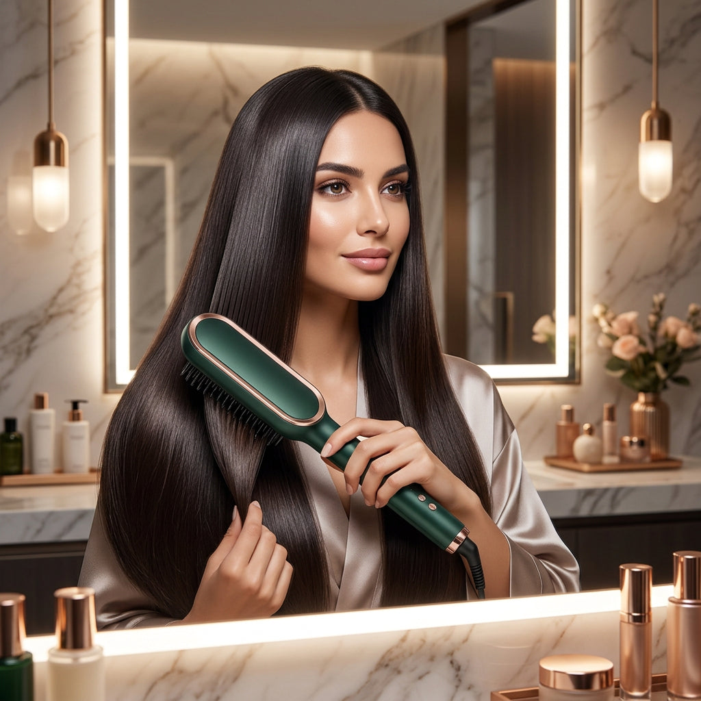 2 in 1 Hair Straightener Brush and Styling Comb