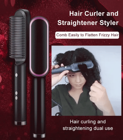 2 in 1 Hair Straightener Brush and Styling Comb