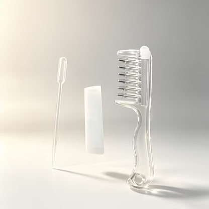 Close-up of the applicator comb reservoir and dispensing teeth