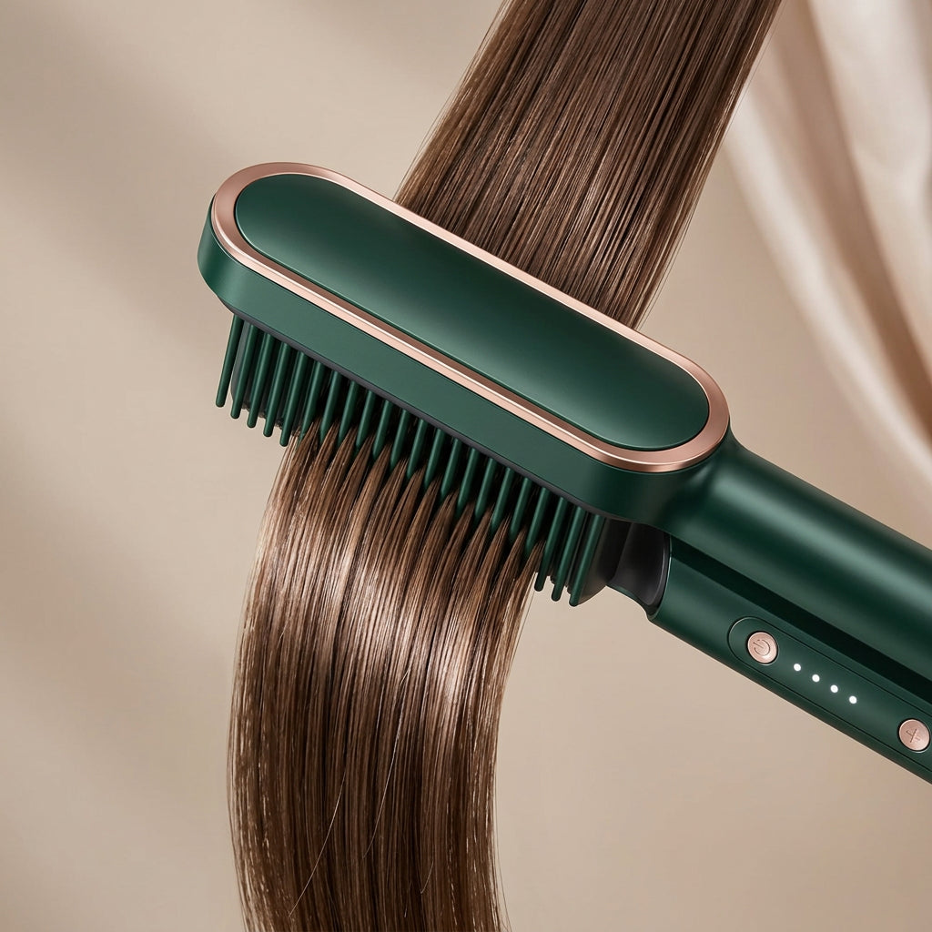 2 in 1 Hair Straightener Brush and Styling Comb