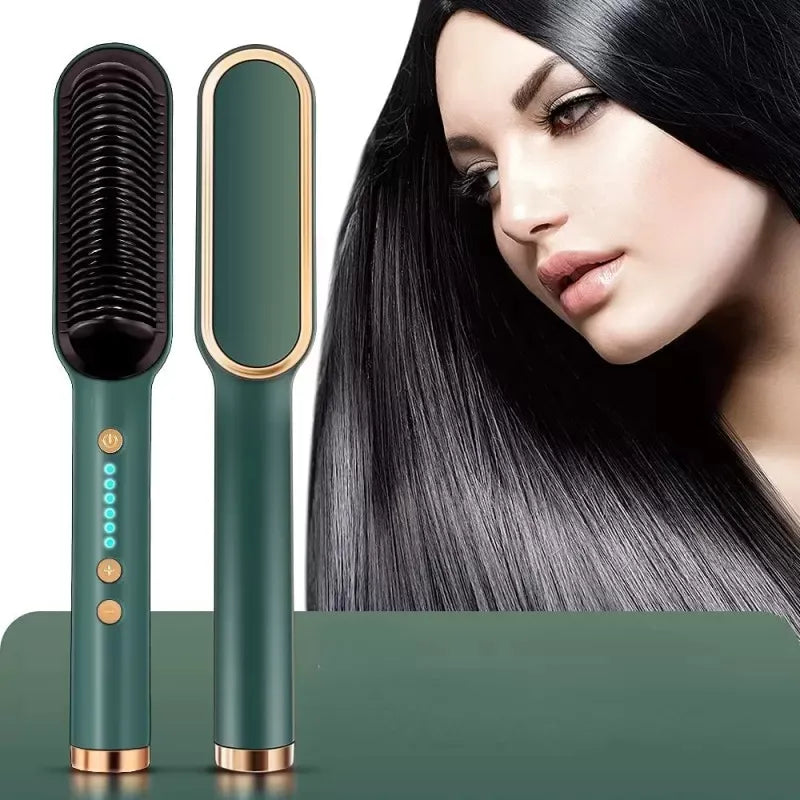 2 in 1 Hair Straightener Brush and Styling Comb
