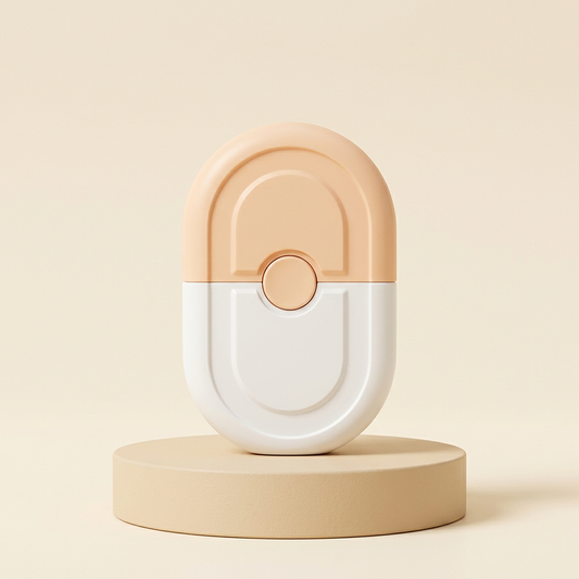 Estelin sunscreen on a cream pedestal