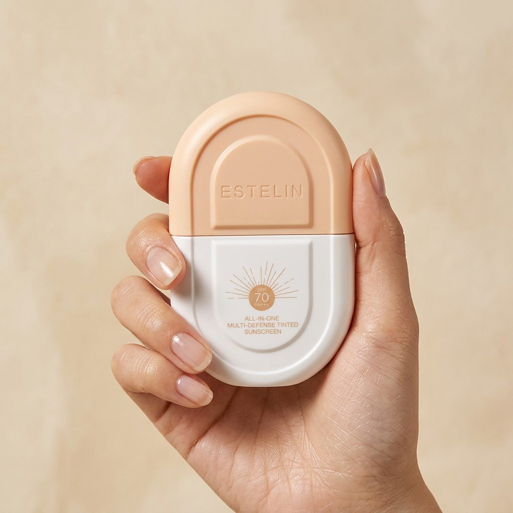 Sunscreen held in hand